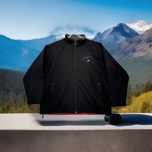 New Balance Softshell Jacket Mens L Black Fleece Lined Full Zip Gorpcore‎ Active